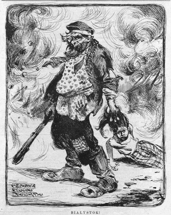 Karykatura z pisma „Dzięcioł”,  1906