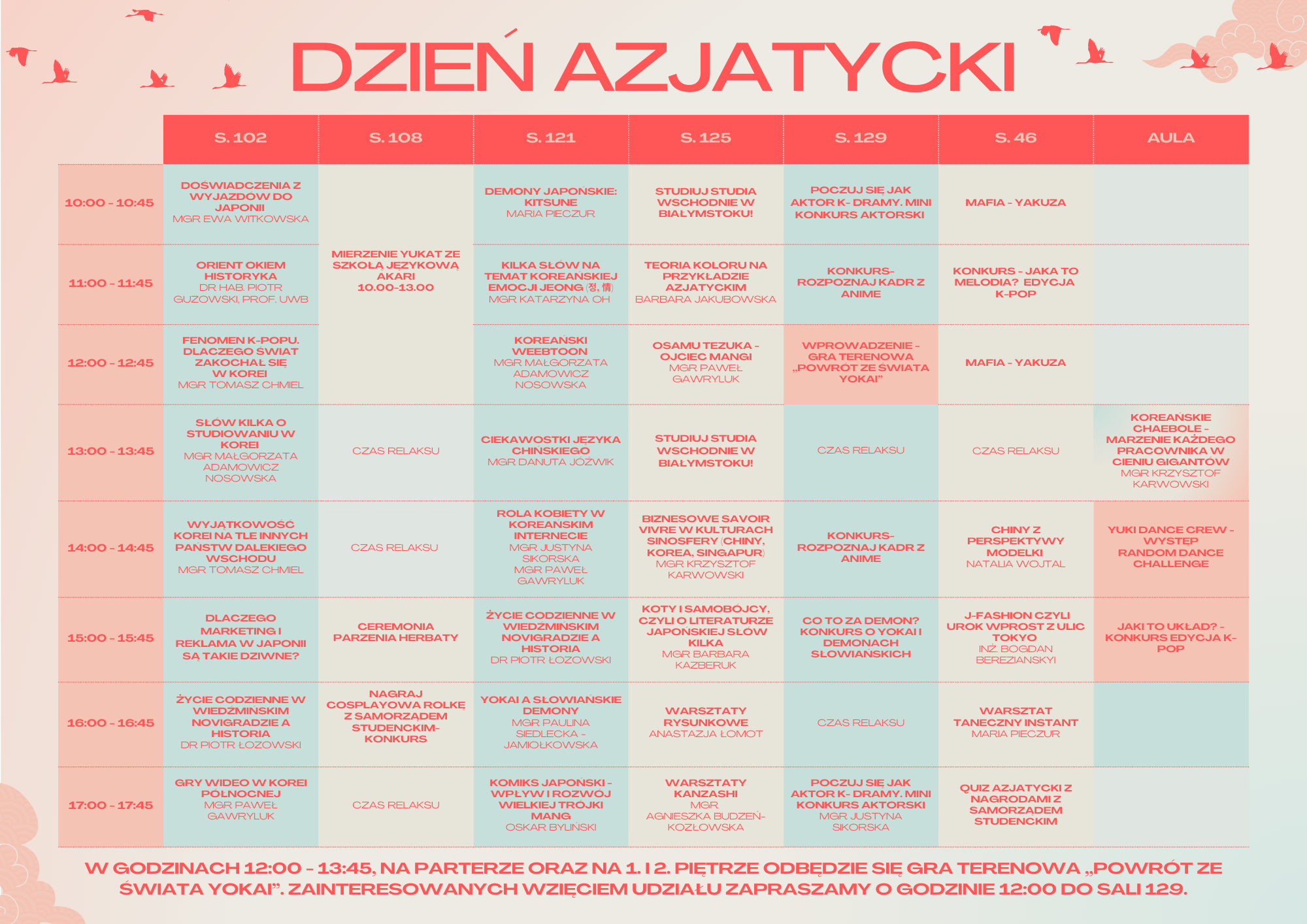 Dzień Azjatycki plan wydarzenia