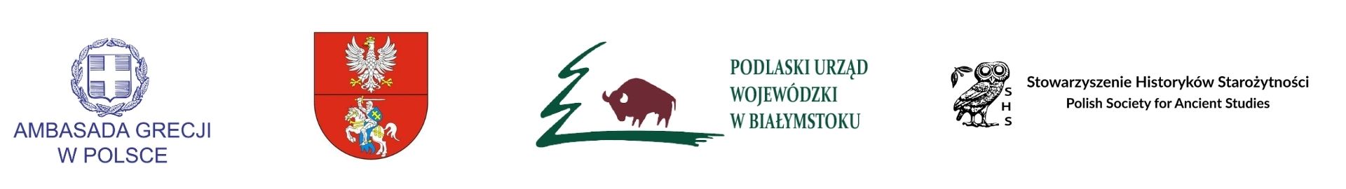 Logotypy Ambasada Grecji w Warszawie, Wojewoda Podlaski, Stowarzyszenie Historyków Starożytności, Województwo Podlaskie