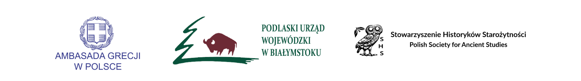 Logotypy Ambasada Grecji w Warszawie, Wojewoda Podlaski, Stowarzyszenie Historyków Starożytności, 