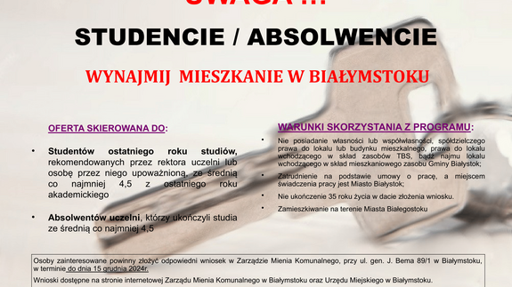 Program mieszkaniowy dla studentów/absolwentów